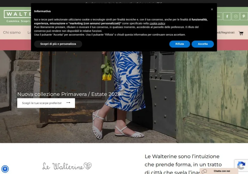 Schermata della pagina offerta di Walter Calzature