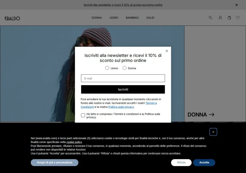 Schermata della pagina offerta di Eraldo