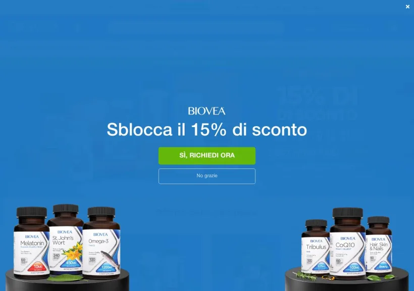 Schermata della pagina offerta di Biovea