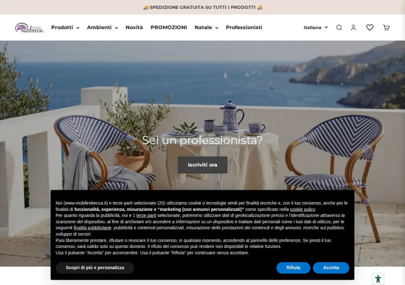 Schermata della pagina offerta di Mobili Rebecca