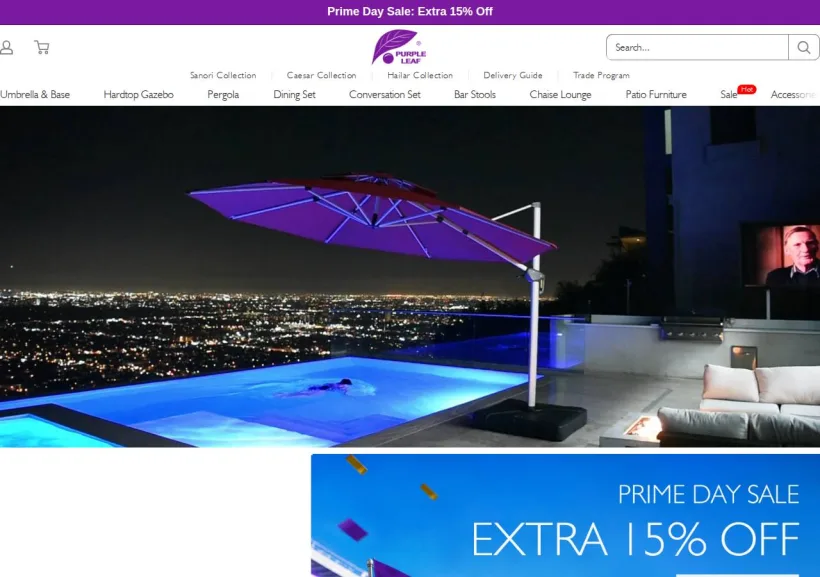 Schermata della pagina offerta di purpleleaf.it