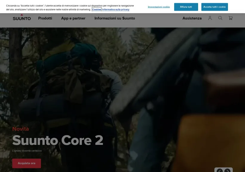 Schermata della pagina offerta di Suunto