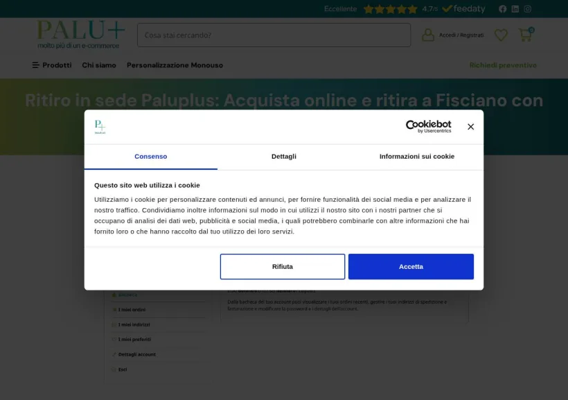 Schermata della pagina offerta di PaluPlus