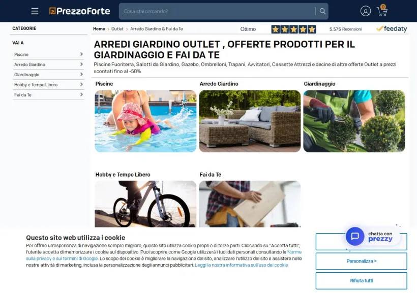 Schermata della pagina offerta di PrezzoForte