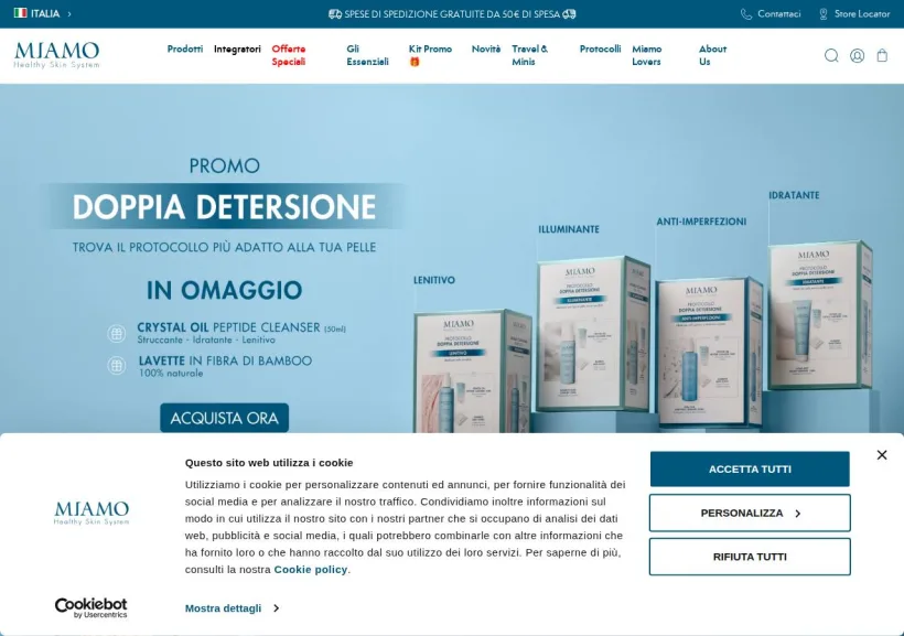 Schermata della pagina offerta di Miamo