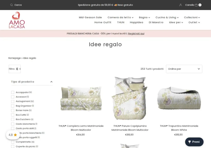 Schermata della pagina offerta di Amolacasa