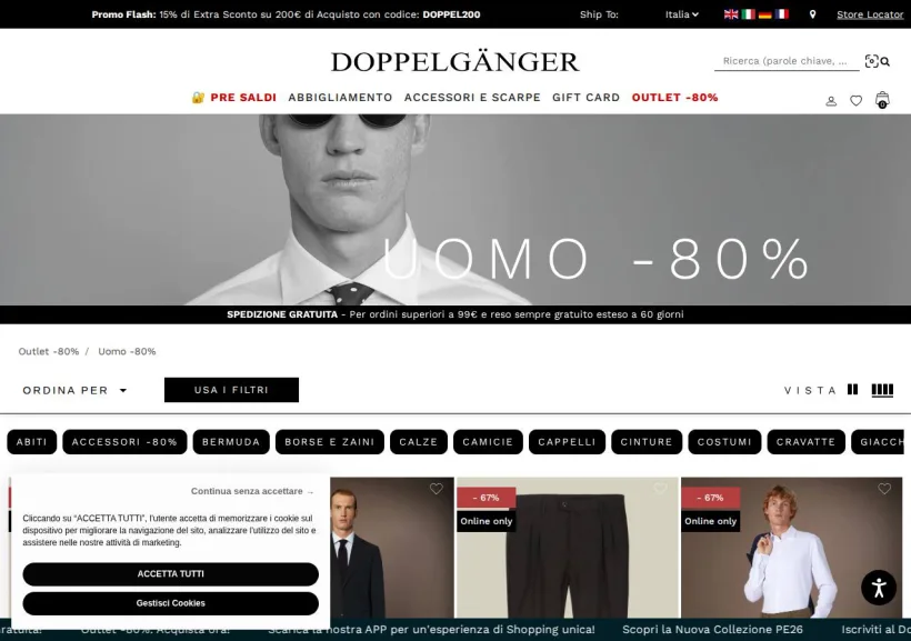 Schermata della pagina offerta di Doppelgänger