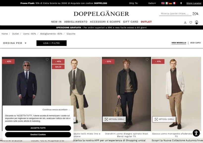 Schermata della pagina offerta di Doppelgänger
