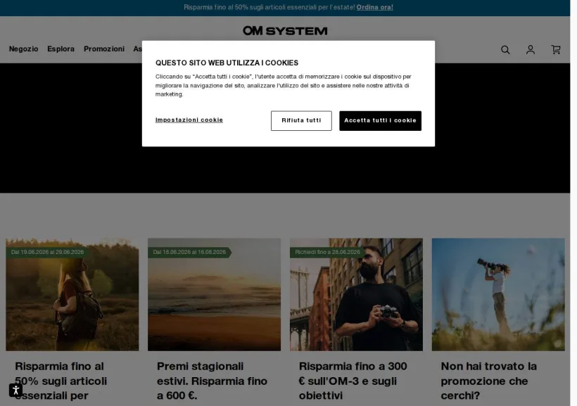 Schermata della pagina offerta di OMDS