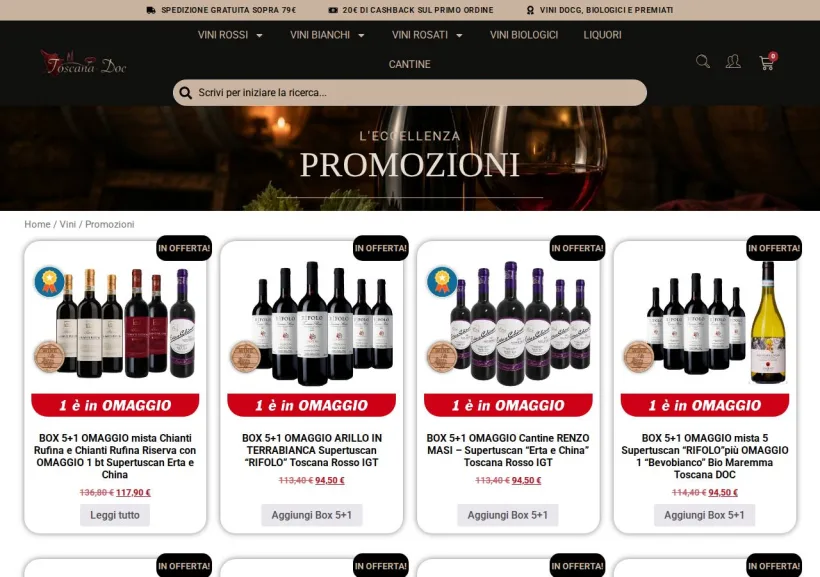 Schermata della pagina offerta di Toscana-Doc.com