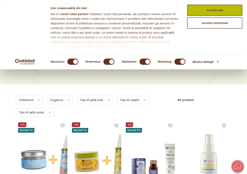 Schermata della pagina offerta di La Saponaria