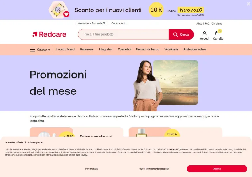 Schermata della pagina offerta di Shop Farmacia