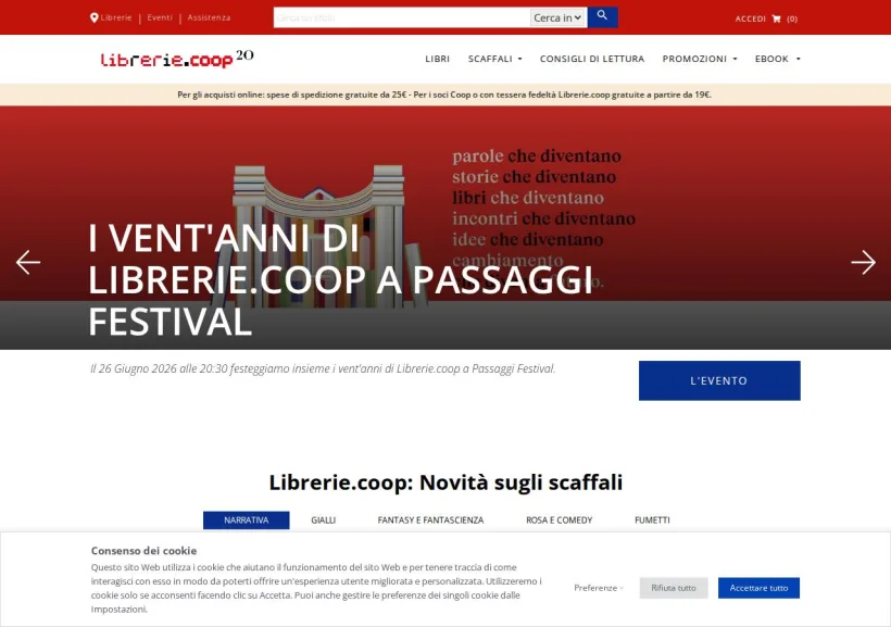 Schermata della pagina offerta di Librerie Coop