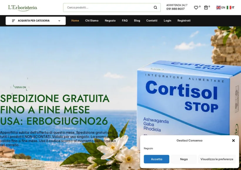 Schermata della pagina offerta di L'Erboristeria Monreale
