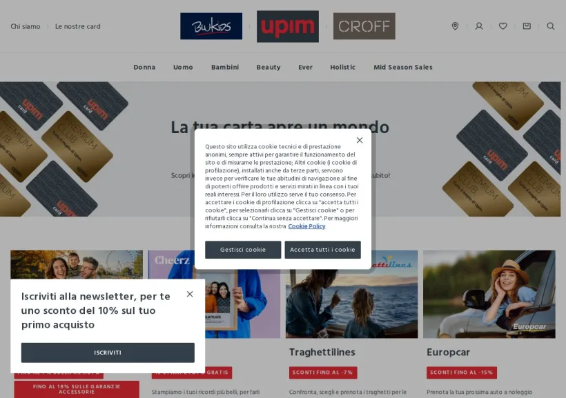 Schermata della pagina offerta di Upim