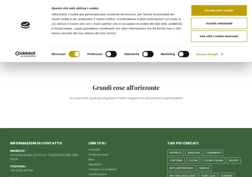Schermata della pagina offerta di Olio di Carlo