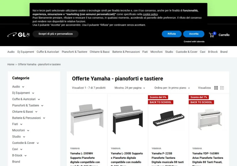 Schermata della pagina offerta di GLOBAL NET