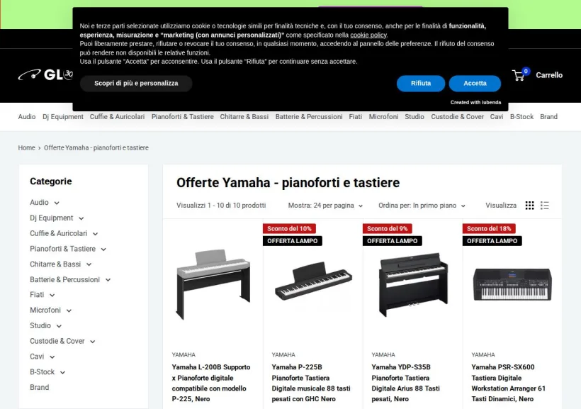 Schermata della pagina offerta di GLOBAL NET