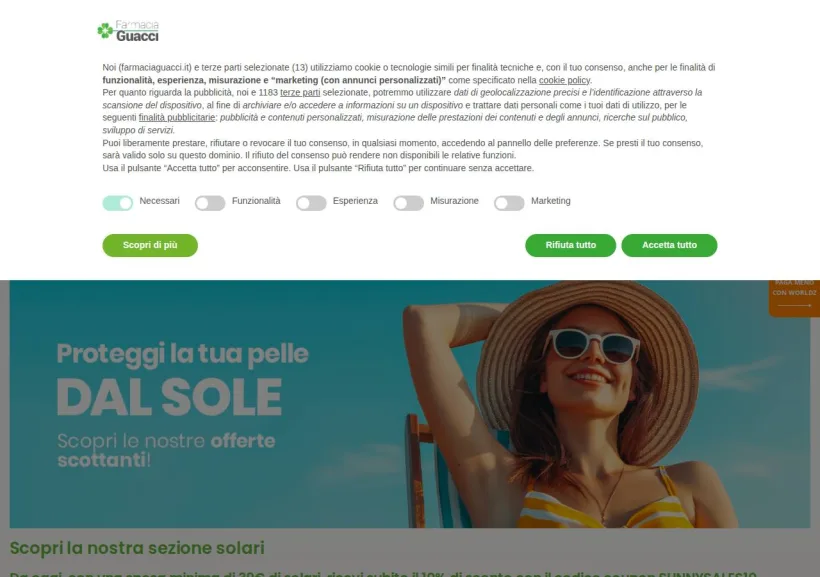 Schermata della pagina offerta di Farmacia Guacci