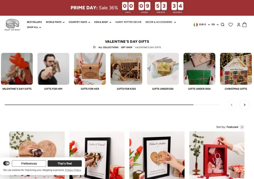 Schermata della pagina offerta di Enjoy the Wood