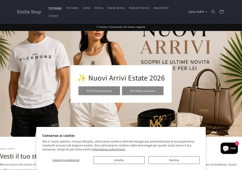 Schermata della pagina offerta di Distile Shop