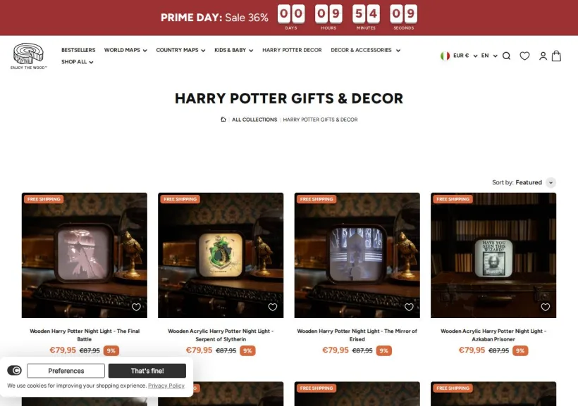 Schermata della pagina offerta di Enjoy the Wood