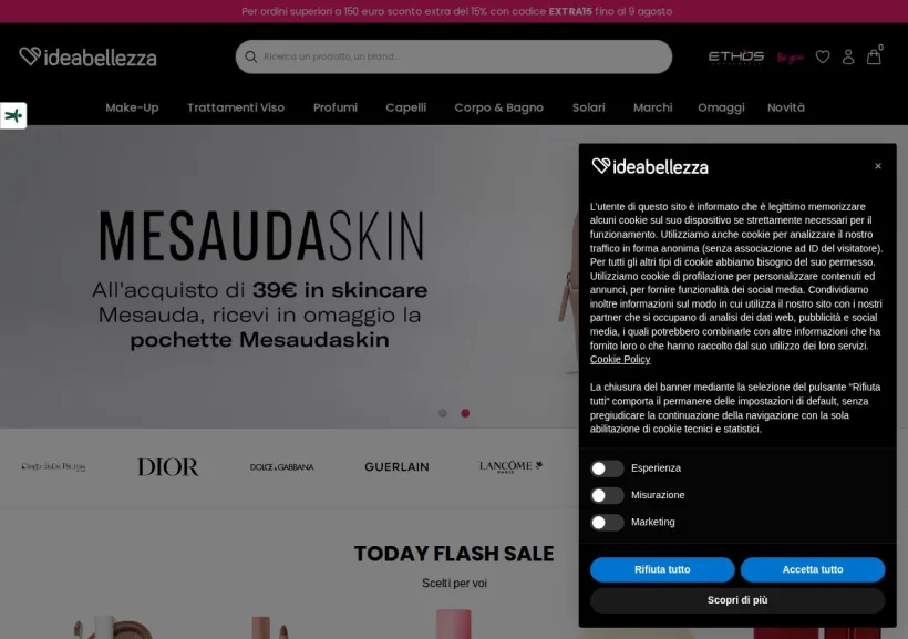 Schermata della pagina offerta di Ideabellezza