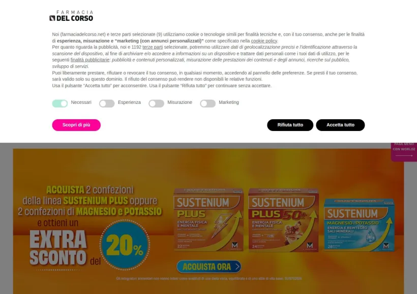 Schermata della pagina offerta di Farmacia del Corso