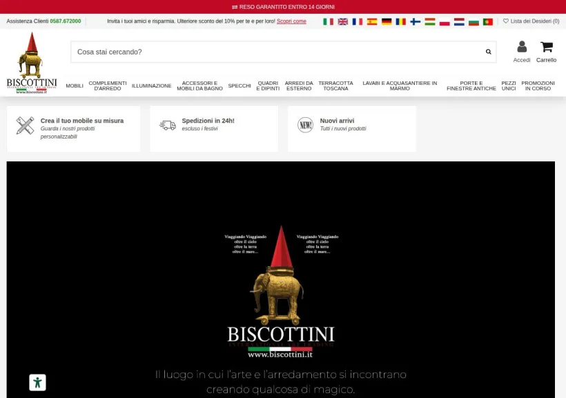 Schermata della pagina offerta di Biscottini