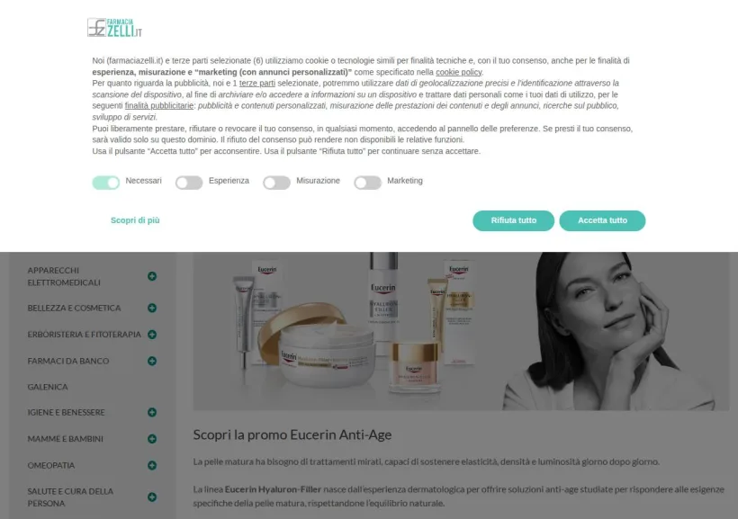 Schermata della pagina offerta di Farmacia Zelli