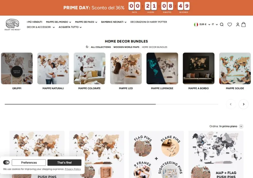 Schermata della pagina offerta di Enjoy the Wood
