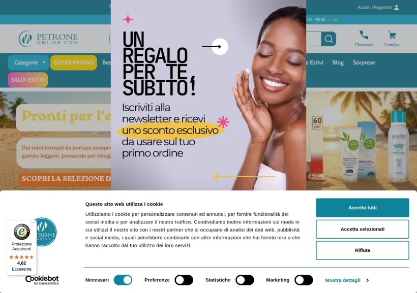 Schermata della pagina offerta di Farmacia Petrone