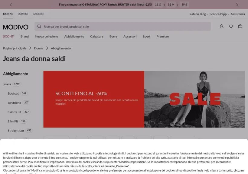 Schermata della pagina offerta di Modivo