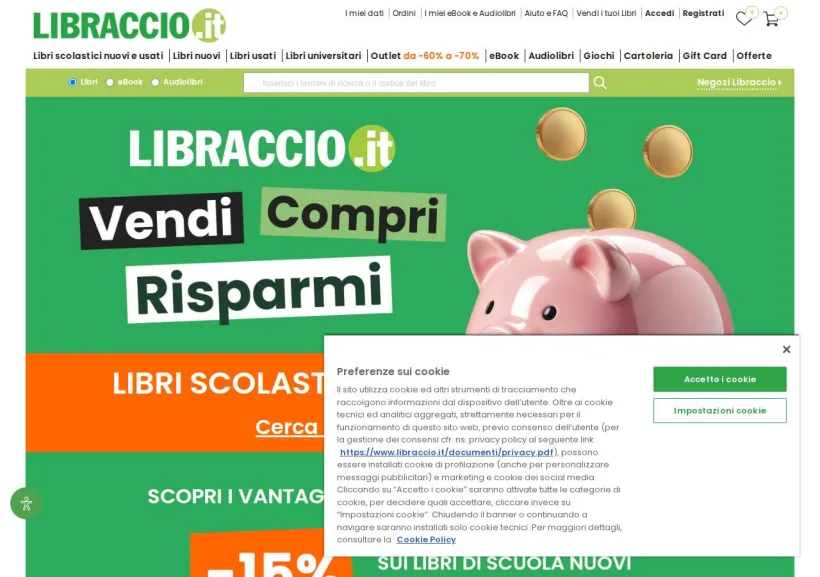 Schermata della pagina offerta di Libraccio