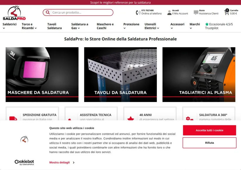 Schermata della pagina offerta di Saldapro