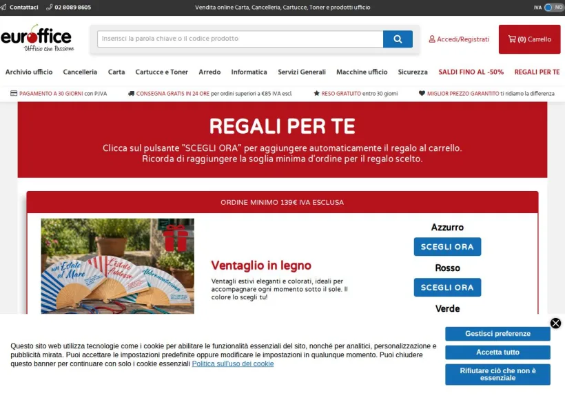 Schermata della pagina offerta di Euroffice