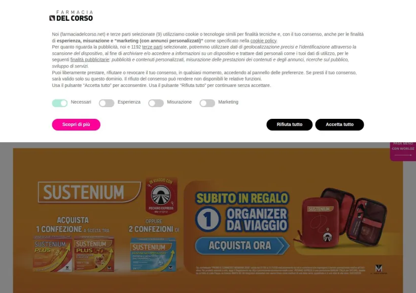 Schermata della pagina offerta di Farmacia del Corso