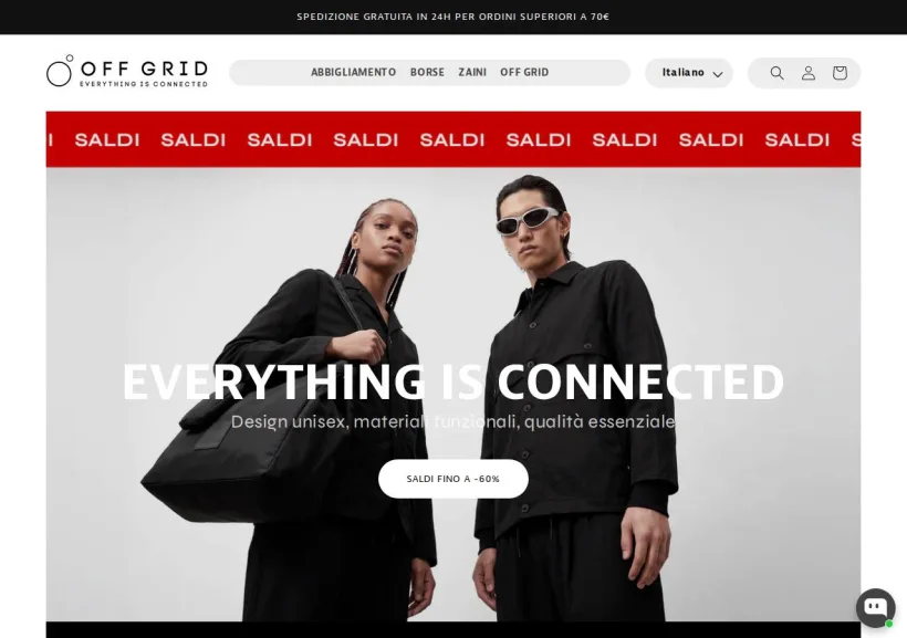 Schermata della pagina offerta di Off Grid