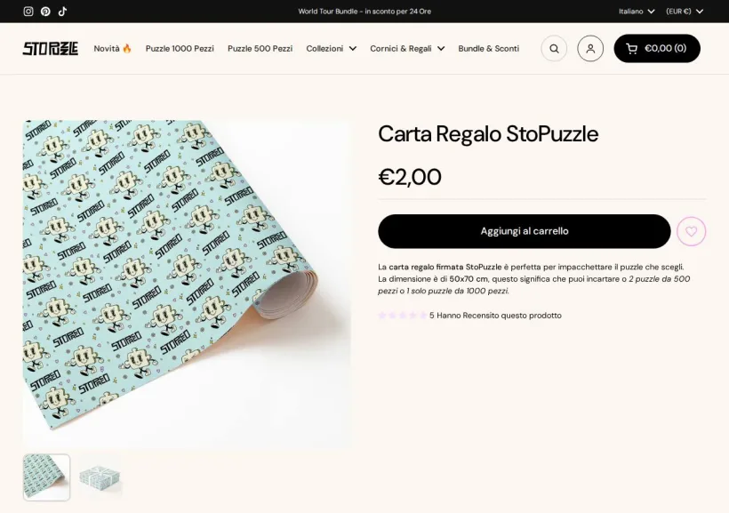 Schermata della pagina offerta di Sto Puzzle 