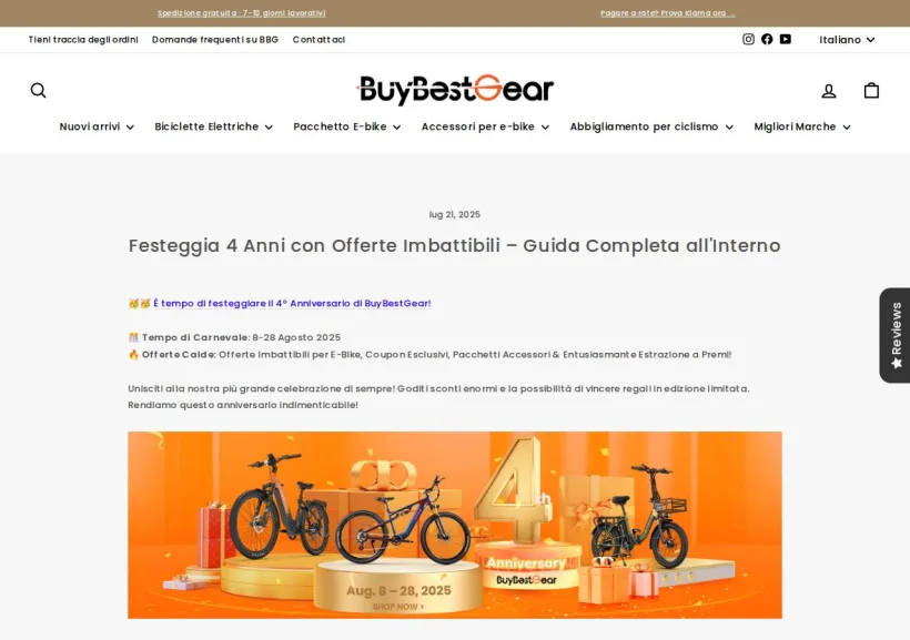 Schermata della pagina offerta di Buybestgear