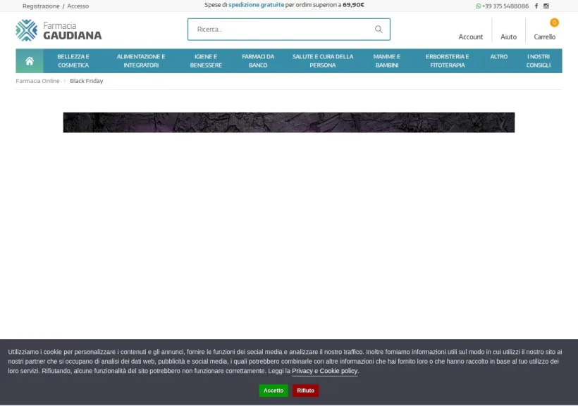 Schermata della pagina offerta di Farmacia Gaudiana 