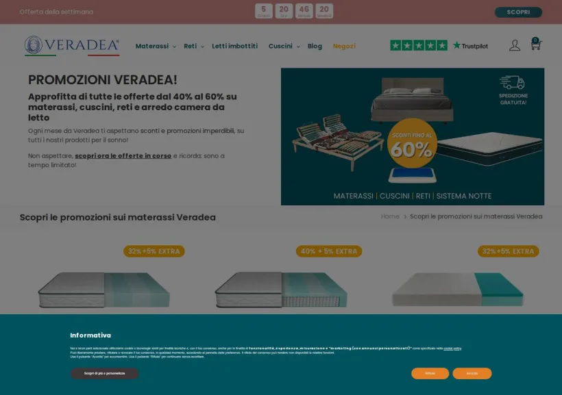 Schermata della pagina offerta di Veradea