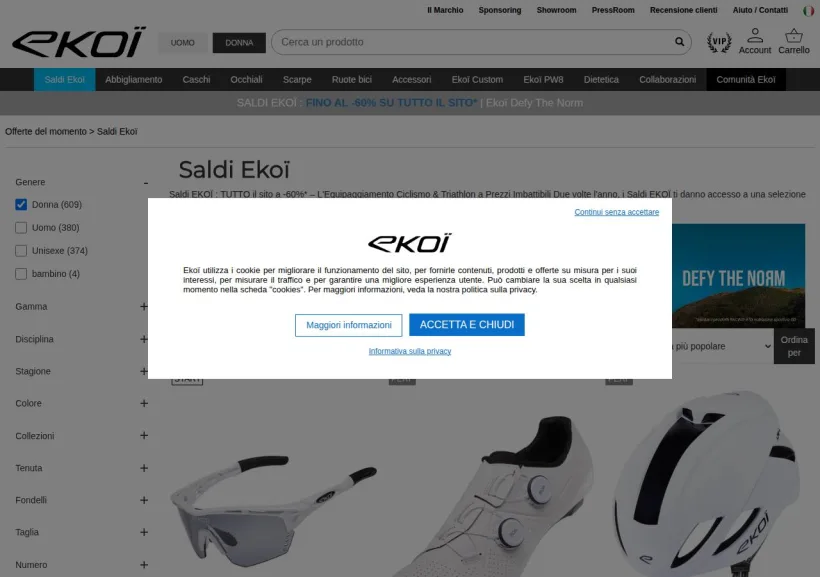 Schermata della pagina offerta di Ekoi