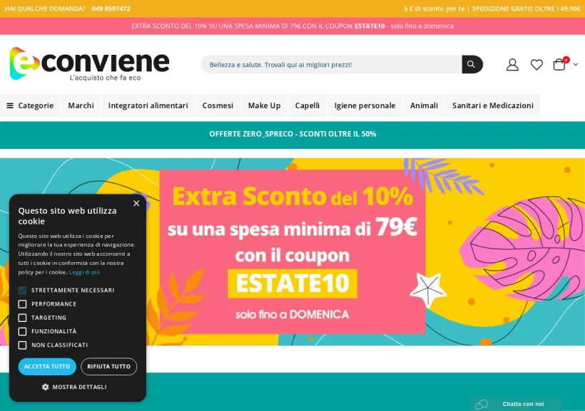 Schermata della pagina offerta di Econviene