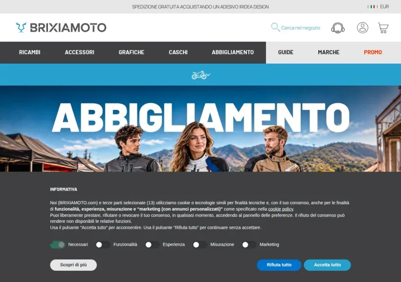 Schermata della pagina offerta di Brixia Moto
