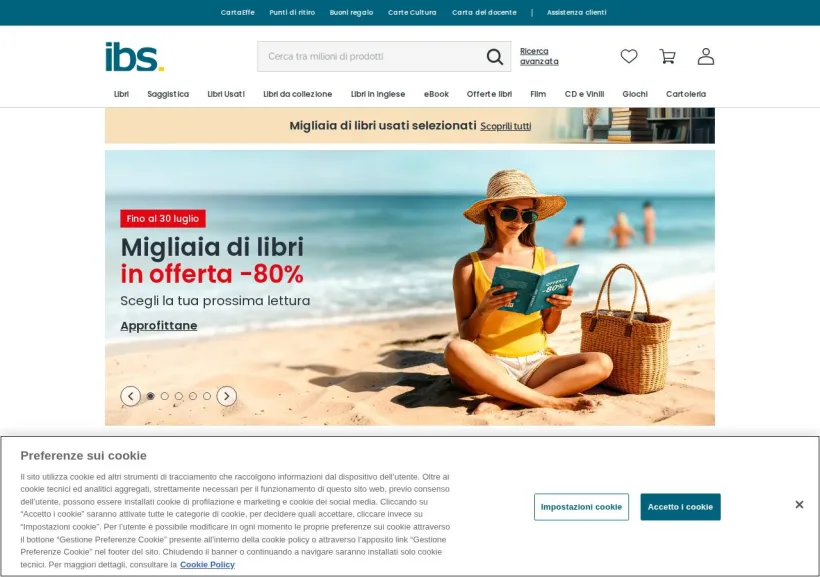 Schermata della pagina offerta di IBS