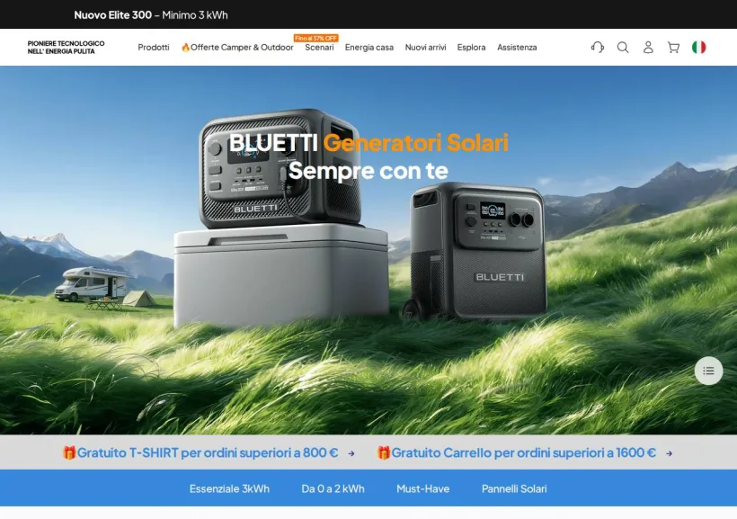 Schermata della pagina offerta di Bluetti