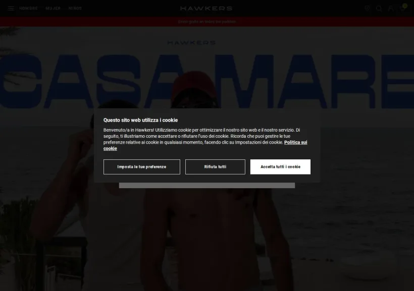 Schermata della pagina offerta di Hawkers