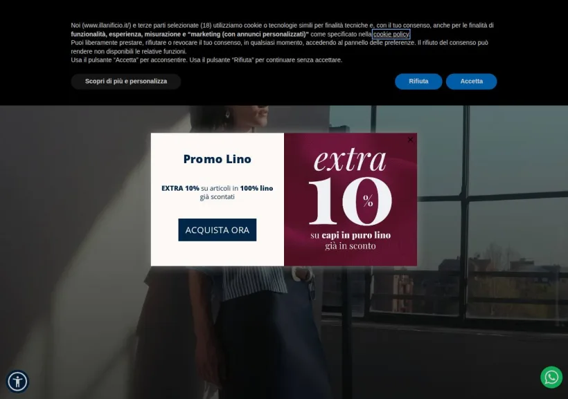 Schermata della pagina offerta di Il Lanificio