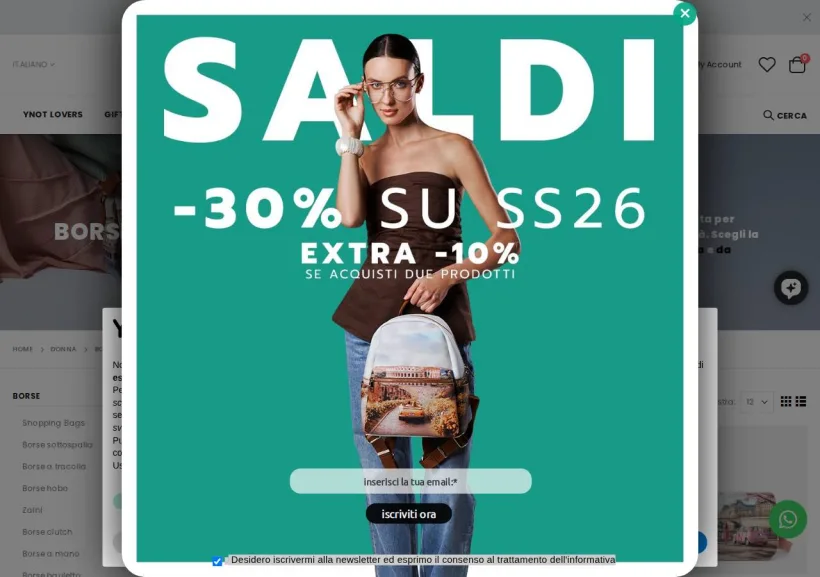 Schermata della pagina offerta di YNot